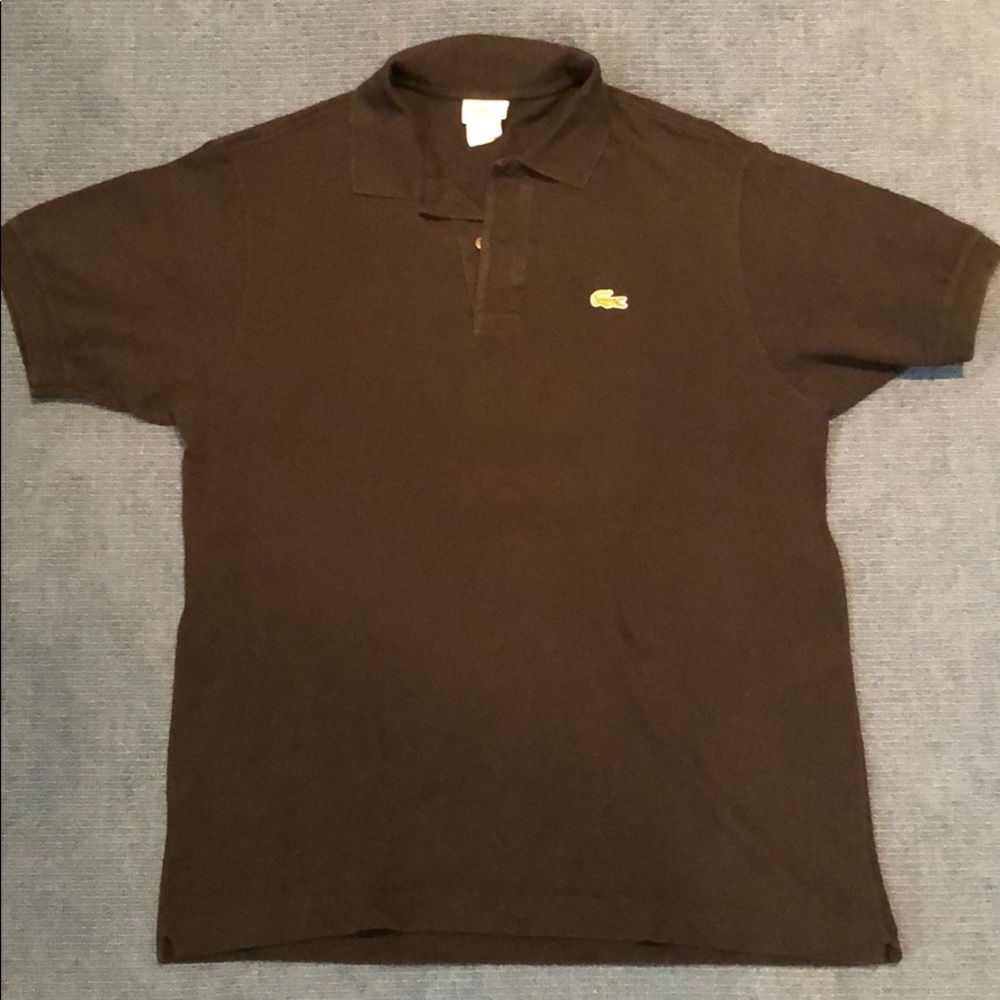 Black Lacoste Short Sleeve Collared Shirt